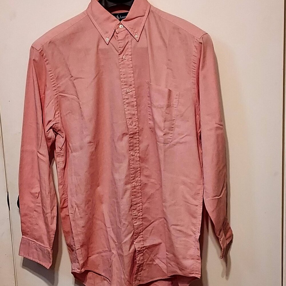 Ralph Lauren Black Lable Mens Shirt 151/2 33 Samon/Coral 100% Yarmouth Cotton